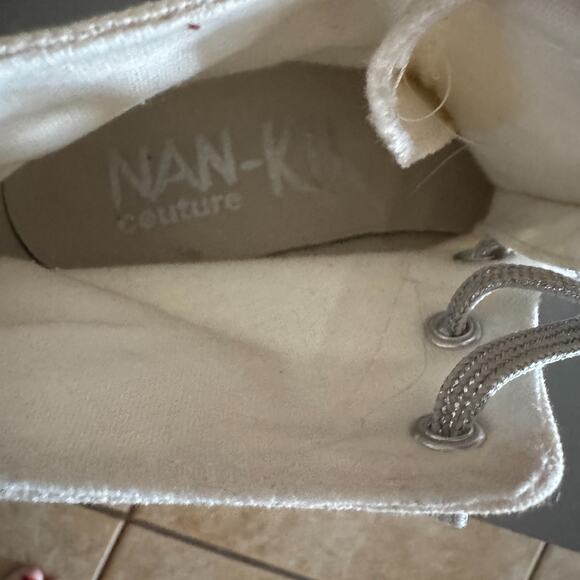 NAN-KU Couture CRUISE Studded High Top Sneakers US 8.5 Canvas Punk Rock Glam - Picture 8 of 9